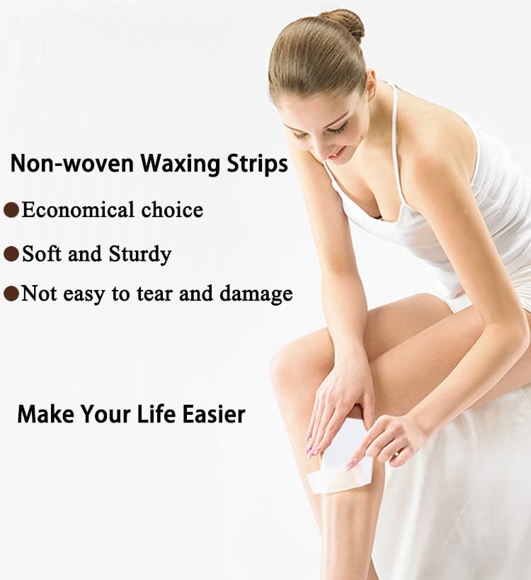 1000 pieces of non-woven strips for hot wax and sugar paste. Wax strips for bikini, legs, chest, back, intimate area, and face. Size: 7x20cm.
