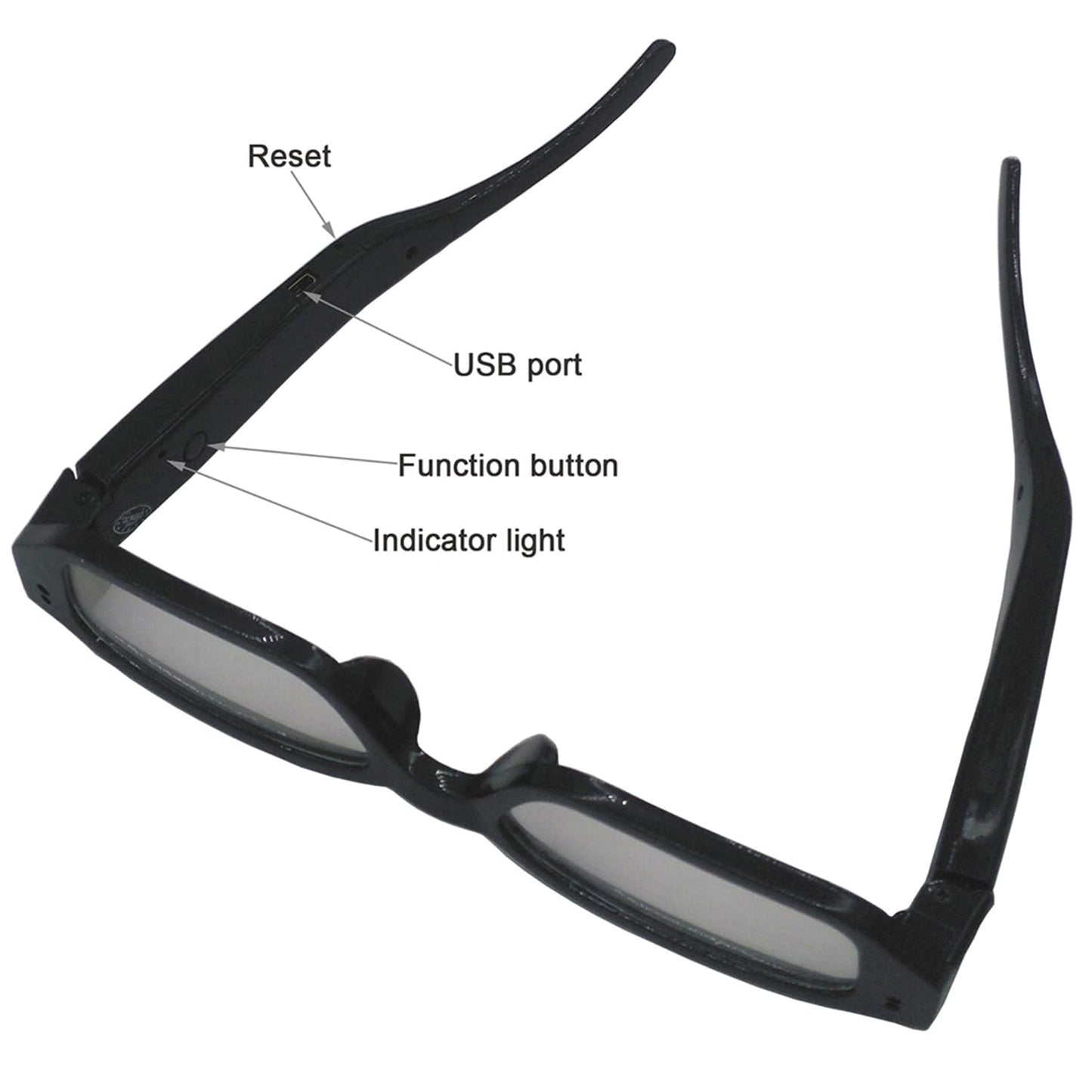 Spy camera glasses with video digital camcorder, supports TF card up to 32GB, fashionable 1080p glasses with hidden camera, portable video recorder.