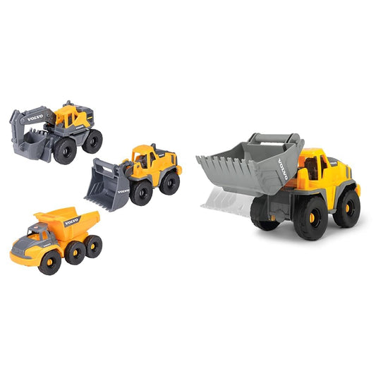 Dickie Toys - Volvo Construction Vehicles for ages 3 and up (3 pieces) & 4002 Toys Volvo Freewheel Wheel Loader, Toy Excavator, Construction Vehicle
