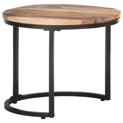 vidaXL Side Table 3-Piece Set Industrial Style Coffee Table Set Living Room Table Tea Table Table Recycled Solid Wood.