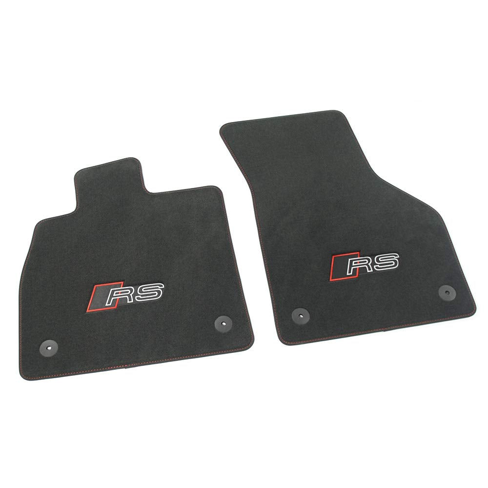 Audi 8S1863691FMUK Premium Velour Floor Mats TTRS (8S) Carpet Mats 2x front Fabric Mats RS Design, black/red