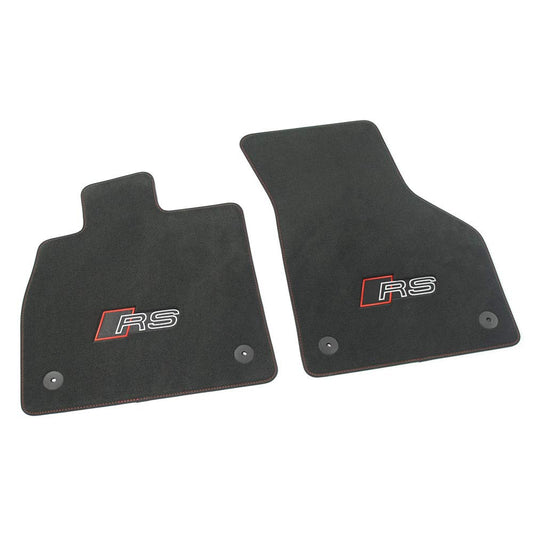 Audi 8S1863691FMUK Premium Velour Floor Mats TTRS (8S) Carpet Mats 2x front Fabric Mats RS Design, black/red