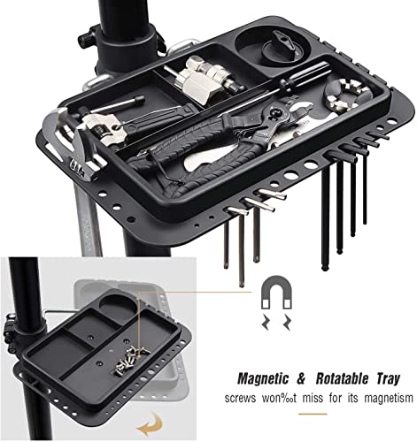 CXWXC Bike Repair Stand, height adjustable and made of aluminum alloy for easy assembly and repair of bikes (Rifle Black).
