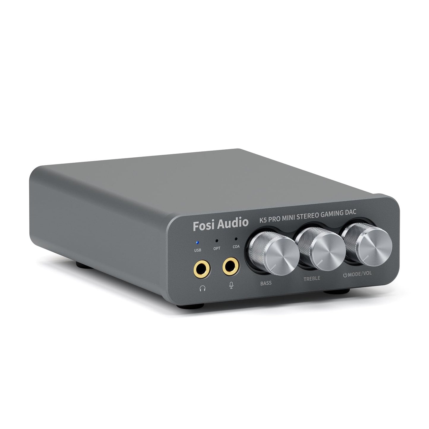 Fosi Audio K5 Pro headphone amplifier, USB C DAC headphone amplifier HiFi, USB/Optical/Coaxial/Microphone inputs to 3.5mm AUX/RCA output, Gaming DAC AMP Hi-Res for PS5/PC/MAC/Active Speakers.