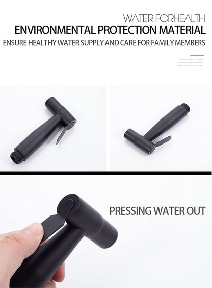 LOSCHEN Bidet Toilet Sprayer, Hand Bidet Sprayer, Bidet Hand Shower, Stainless Steel Bidet Fixtures for Pet Bathing/Personal Hygiene/Toilet (Black)