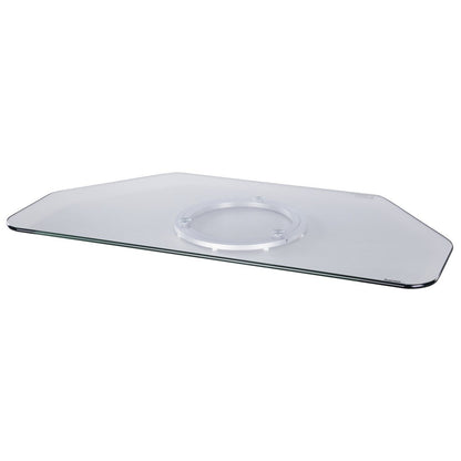 Hama TV turntable for TVs and monitors up to 60 kg, rotates 360°, 60 x 40 cm, safety glass, transparent.