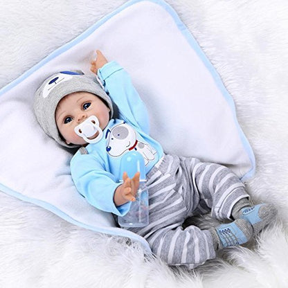 ZIYIUI Reborn Baby 22 inch 55cm Realistic Doll made of Soft Silicone Vinyl - Handmade, Looks like a real baby.
