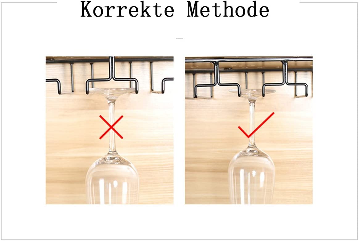 Amoyeri Glass Holder Stainless Steel Wine Rack Glass Holder with 4 Rows for 12 Glasses for Bar, Kitchen, Café