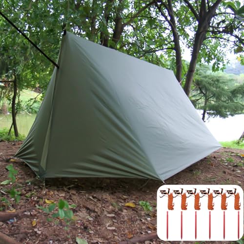 Camping tent with vestibule, tents camping tent for 2-4 person, PU5000 waterproof tent for camping travel trekking garden dome tent ultralight backpacking 2025 upgrade (light green)