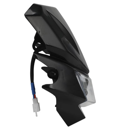 JFG RACING Motorcycle Headlight, Motorcycle Light Mask Fairing Mask Daytime Running Light Headlight Waterproof for Dirt Pit Bike Dual Sport Enduro-Black