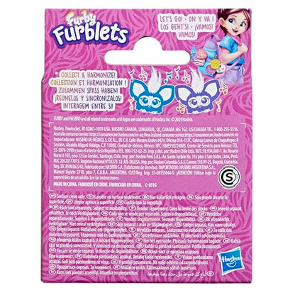 Furby Furblets Groo-Vee Mini, electronic music & phrases in Furbish (over 45 sounds), pastel-colored plush toy, for kids ages 6+, original stocking stuffer, Purple