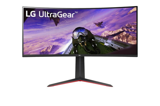 LG Electronics 34GP63AP-B.AEU UltraGear™ UWQHD Curved Gaming Monitor 34", 3440 x 1440 resolution, 21:9 aspect ratio, 5 ms GtG response time, 160 Hz refresh rate, HDR10, Motion Blur Reduction, AMD FreeSync™ Premium, Black.