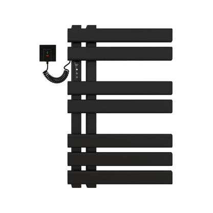 Electric towel radiator bathroom radiator Electric 450x720mm 235W with thermostat LCD touch display, anthracite, IP45 waterproof radiator Energy-saving - Black||Upper Left Line