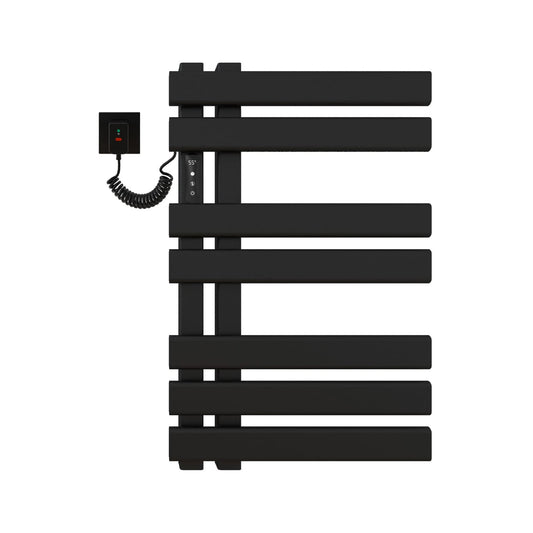 Electric towel radiator bathroom radiator Electric 450x720mm 235W with thermostat LCD touch display, anthracite, IP45 waterproof radiator Energy-saving - Black||Upper Left Line