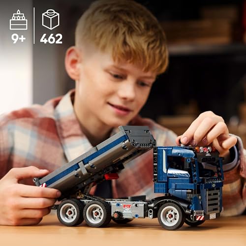 LEGO Technic Dump Truck toy with steering and moving dump bed - blue construction vehicle - birthday or holiday gift idea - building set for boys and girls aged 9 and up 42203