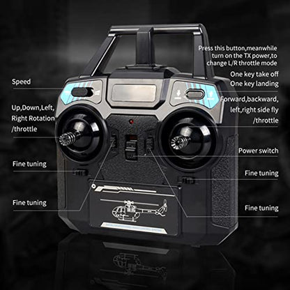 KKnoon Helicopter RTF Remote Control Helicopter Indoor Outdoor Aircraft Gift for Beginners Kids Adults, 2.4 GHz Toy, Gray