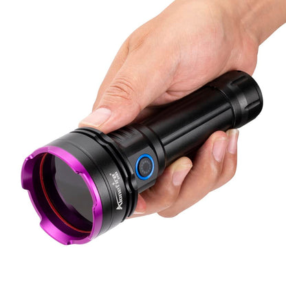 Alonefire SV83 20W 365nm UV flashlight USB rechargeable - Blacklight pet urine detector, resin/money detector, fishing, scorpion, amber, minerals - With UV protective glasses, battery included