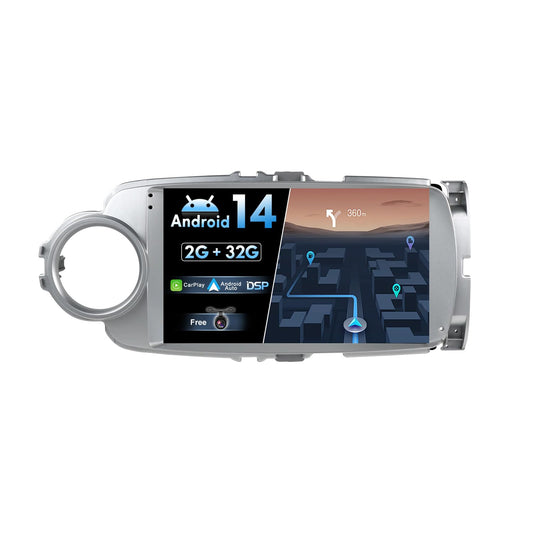 JOYX Android 13 IPS Car Stereo Fits Toyota Yaris GRMN (2011-2018) - Built-in CarPlay Android Auto - FREE Rearview Camera - 2G+32G - 9 Inch 2 Din - DAB Steering Wheel Control 4G WiFi Fast-Boot BT