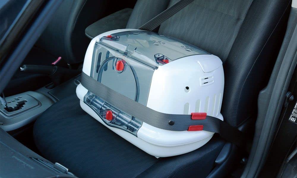 Iris Ohyama, Basket, Box, Crate, Plastic Transport Bag (PP) for Dog, Cat, L48 x W32.1 x H30 cm, P-HC480, White