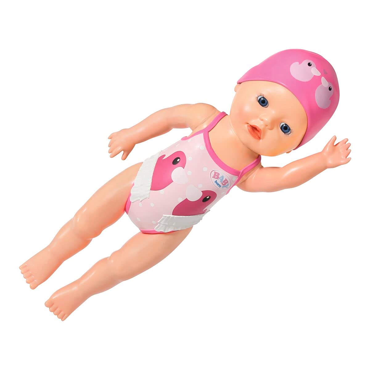 BABY born My First Swim Girl, wind-up bathing doll, waterproof, battery-free, 30 cm tall doll, 834060 Zapf Creation, Pink