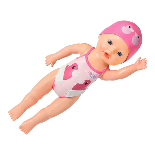 BABY born My First Swim Girl, wind-up bathing doll, waterproof, battery-free, 30 cm tall doll, 834060 Zapf Creation, Pink
