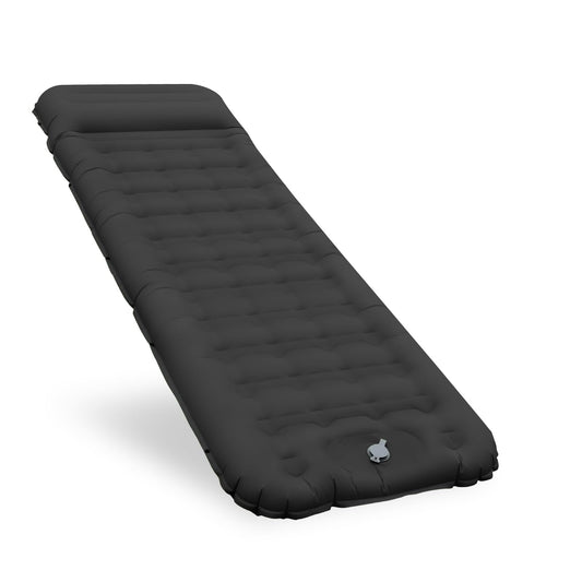 Self-inflating sleeping pad air mattress, comfortable 12CM thickened inflatable mattress with foot pump and pillow, waterproof camping mat outdoor, ultralight sleeping pad for tent and beach.