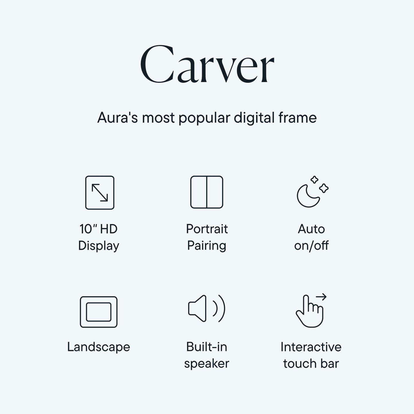 Aura Carver Smart Digital Picture Frame 10.1 Inch HD WiFi Cloud Digital Photo Frame, Free Unlimited Storage, Send Photos from Anywhere - Gravel