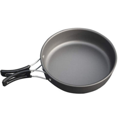 JZK Camping Cookware Set for 2-3 People, Foldable Camping Pot Set with Pot, Pan, and Teapot, Aluminum, for Outdoor Picnics, Camping, and Hiking.