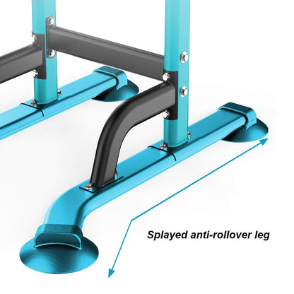 SogesHome Pull Up Bar Power Tower Exercise Equipment for Home Gym Dip Station Adjustable Height Fitness Strength Training Dip Stations (Blue)
