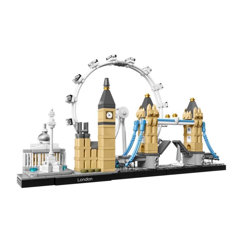 LEGO 21034 Architecture London Skyline model building set, includes London Eye, Big Ben, Tower Bridge, ideal for home or office decoration, great gift for collectors.