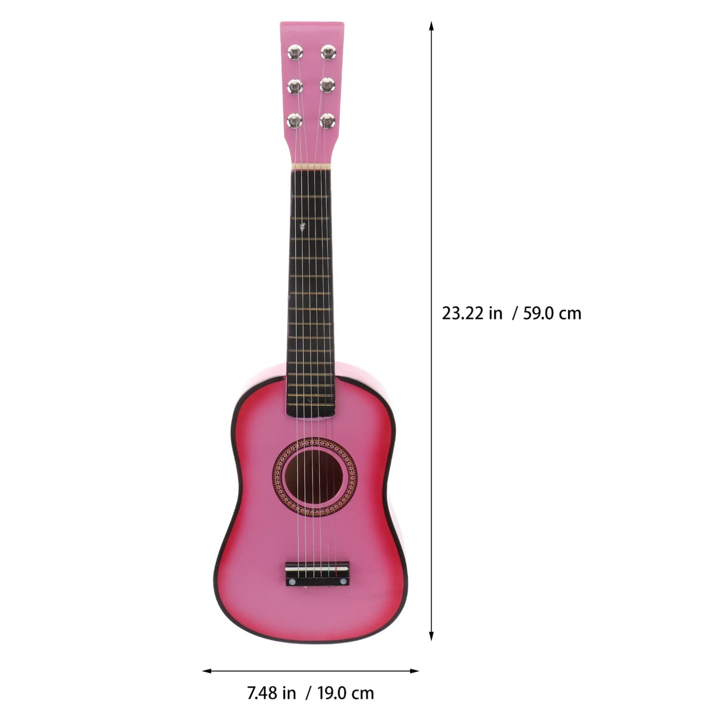 jojofuny 23 Inch Kids Guitar 6-String Small Guitar Beginner Guitar Early Learning Folk Acoustic Guitar For Kids Children's Musical Instrument Ages 3+ (Pink)