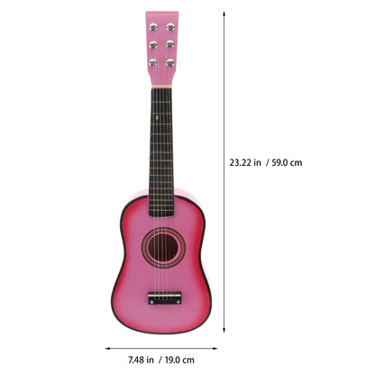 jojofuny 23 Inch Kids Guitar 6-String Small Guitar Beginner Guitar Early Learning Folk Acoustic Guitar For Kids Children's Musical Instrument Ages 3+ (Pink)