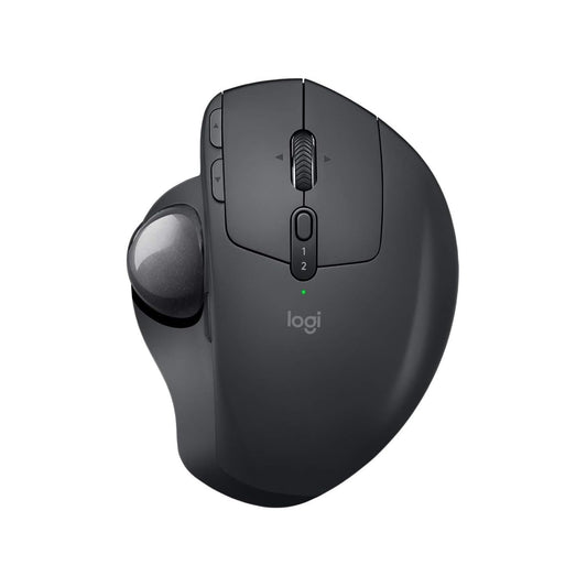 Logitech MX Ergo Wireless Ergonomic Trackball Mouse, 2.4GHz connection via Unifying USB receiver, 4-month battery life, adjustable angle, multi-device, PC/Mac/iPadOS - Graphite