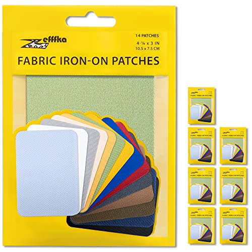 ZEFFFKA 8PACK Iron On Patches for Indoor and Outdoor Strongest adhesive 100% cotton Various repair-decorating set 14 pieces Size 3" x 4-1/4" (7.5 cm x 10.5 cm)