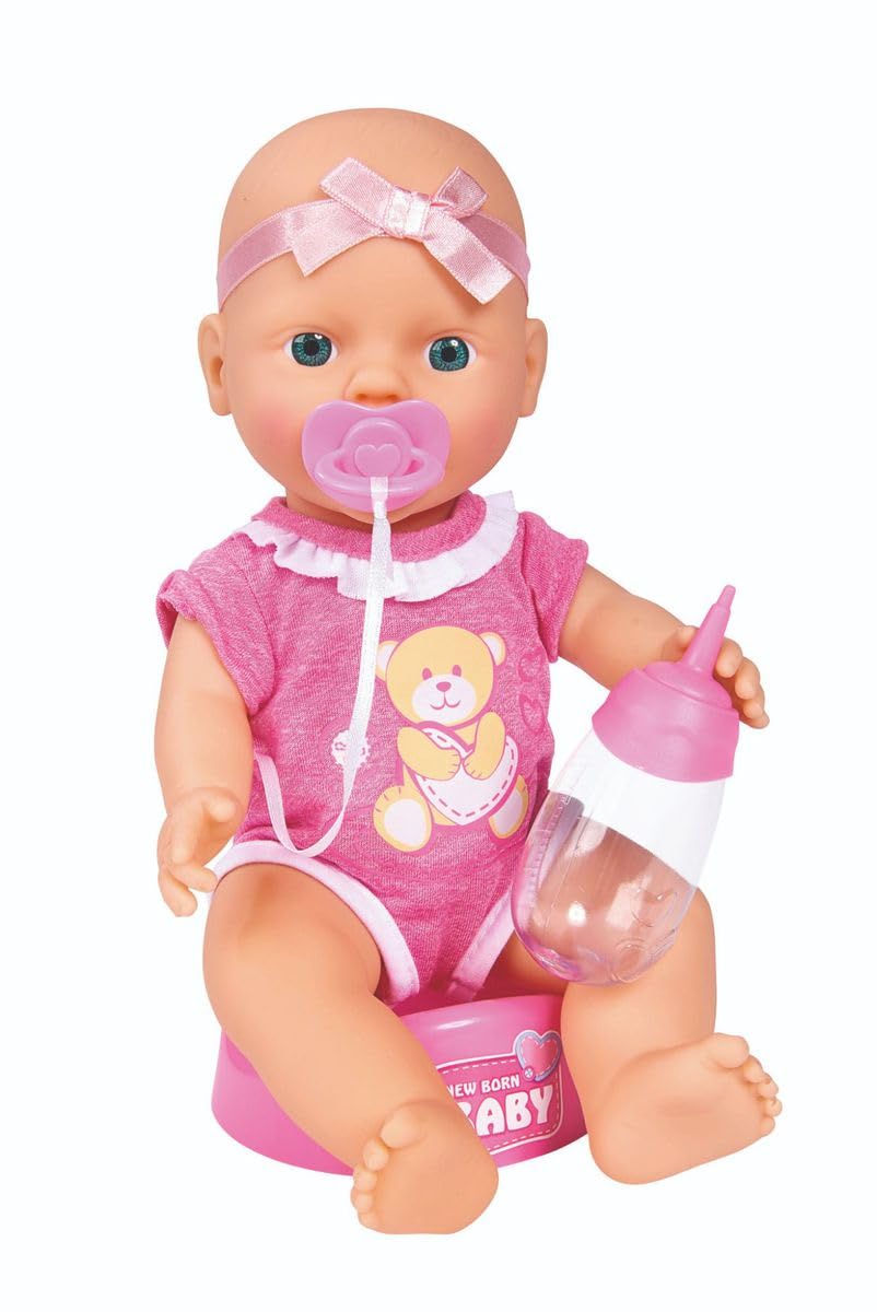 Simba 105030069 - New Born Baby Doll, Full Vinyl Doll & 105400001 - Laura Good Night Baby Accessories, Sleeping Bag