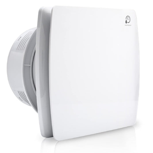 Randaco 100mm bathroom fan with humidity sensor, exhaust fan with backdraft damper & adjustable overrun timer. Bathroom fan for toilet and bathroom.