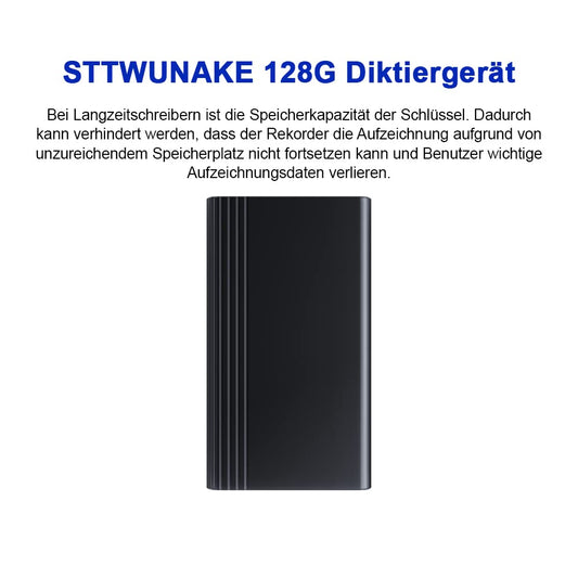 128GB Built-in Magnet Dictaphone Mini, 2000 hours of storage capacity, continuous recording for 12 days, Digital Recording Device, Voice Recorder STTWUNAKE.
