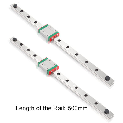 iMetrx MGN12H 500MM linear guide rail MGN12 for 3D printers and CNC machines (2 Pack)