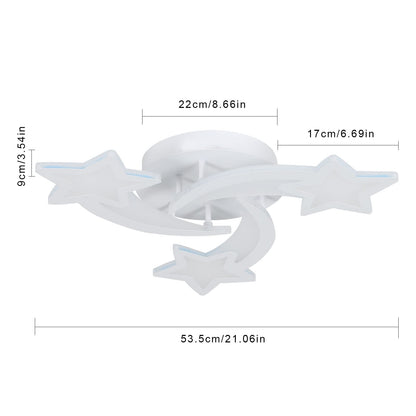 Lovely dimmable LED ceiling light with remote control, 30W modern star design ceiling lamp, white starry sky light ceiling lighting for children's room bedroom dining room.