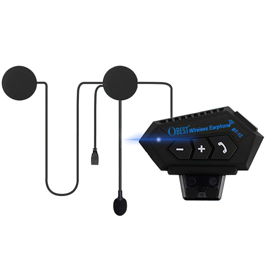 OBEST Motorcycle Bluetooth Headset, helmet headset with hands-free communication system and noise reduction for a variety of helmet mounted.