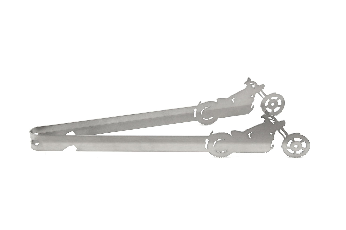 Grill-Tongs.com design chopper, dishwasher safe, gift idea for men, gift for bikers, silver, stainless steel, 31 cm, 1 piece.