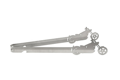Grill-Tongs.com design chopper, dishwasher safe, gift idea for men, gift for bikers, silver, stainless steel, 31 cm, 1 piece.