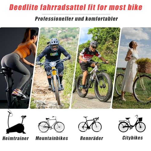 Bicycle saddle Cloud Comfort Pro Max - Finally Pain-Free Cycling Comfortable Soft Memory Foam Bike Seat With Red Warning Stripe City Bike Seats Mountain Bike Saddles with Suspension