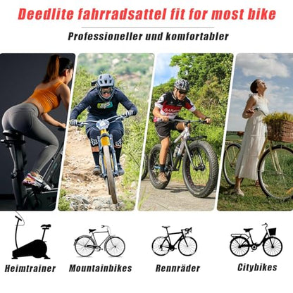 Bicycle saddle Cloud Comfort Pro Max - Finally Pain-Free Cycling Comfortable Soft Memory Foam Bike Seat With Red Warning Stripe City Bike Seats Mountain Bike Saddles with Suspension
