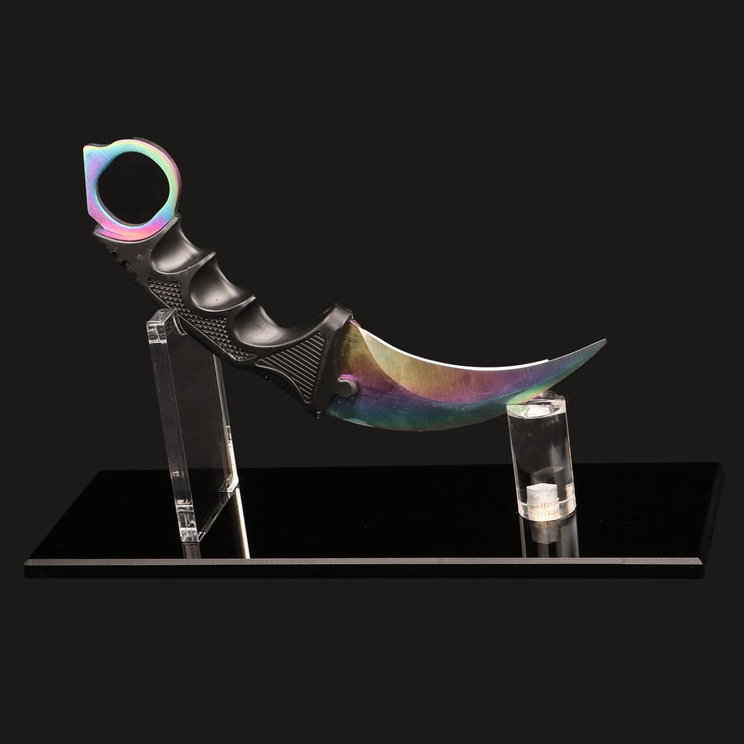 Knife stand knife holder Fixed blade knife collection display stand holder display single knife for home decoration (black)