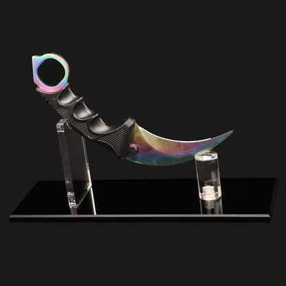 Knife stand knife holder Fixed blade knife collection display stand holder display single knife for home decoration (black)