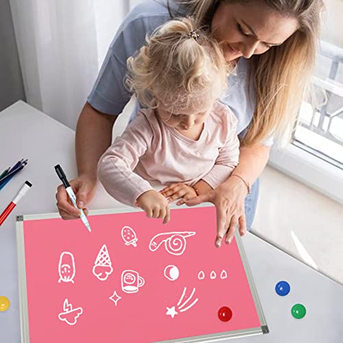 DOLLAR BOSS Magnetic Whiteboard, 40 x 60 cm, dry wipe, wall-mounted whiteboard with pen tray, aluminum frame, dry wipe surface for kids, drawing, home, and office.