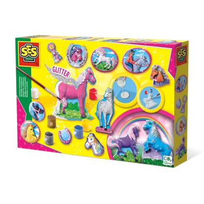 SES Creative Plaster Casting Value Pack - Happy figures and fantasy horses.