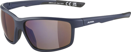 ALPINA DEFEY - Mirrored and shatterproof sports and bike goggles with 100% UV protection for adults, miracle-blue matte