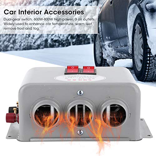 12V car heater, car heating, 12V compact 3-hole 600W - 800W rapid winter heater warmer frost removal defoggers low noise winter item winter defroster demister windshields